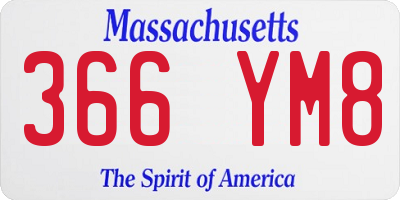 MA license plate 366YM8