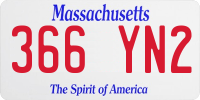 MA license plate 366YN2