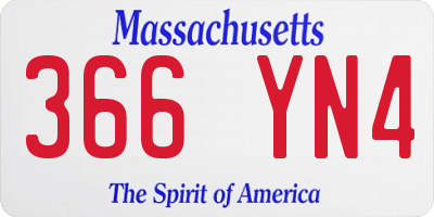 MA license plate 366YN4