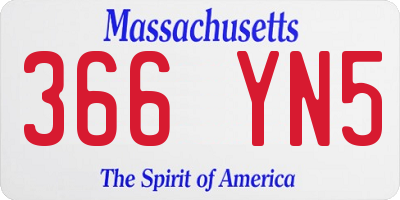 MA license plate 366YN5