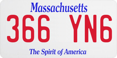 MA license plate 366YN6