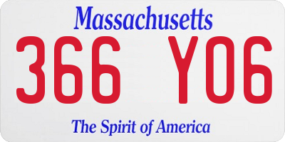 MA license plate 366YO6