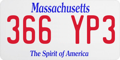 MA license plate 366YP3