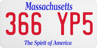 MA license plate 366YP5