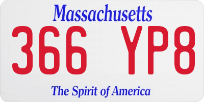 MA license plate 366YP8