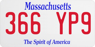 MA license plate 366YP9