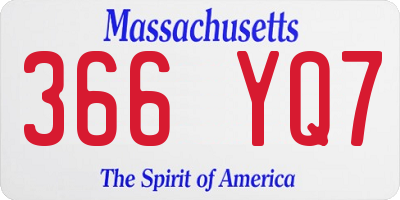 MA license plate 366YQ7
