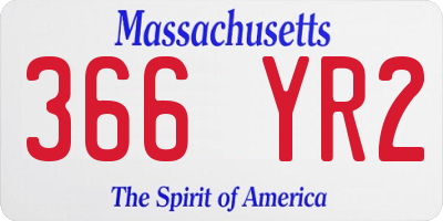MA license plate 366YR2