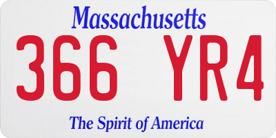 MA license plate 366YR4