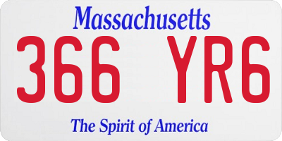 MA license plate 366YR6