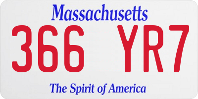 MA license plate 366YR7