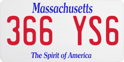 MA license plate 366YS6