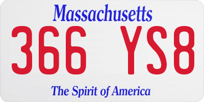 MA license plate 366YS8