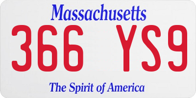 MA license plate 366YS9