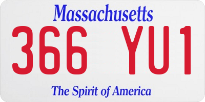 MA license plate 366YU1