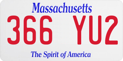 MA license plate 366YU2