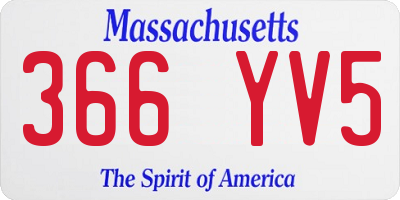 MA license plate 366YV5