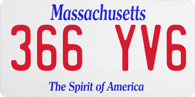 MA license plate 366YV6