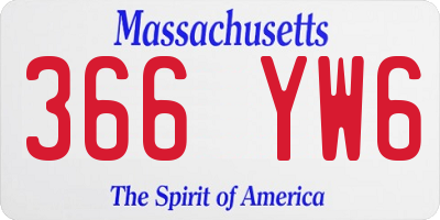 MA license plate 366YW6
