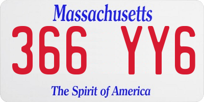 MA license plate 366YY6