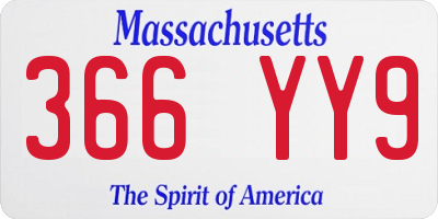MA license plate 366YY9