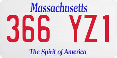 MA license plate 366YZ1