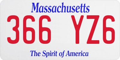 MA license plate 366YZ6