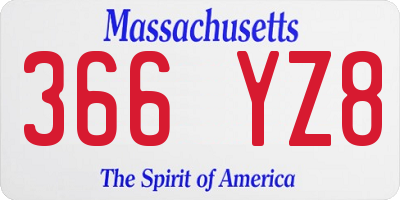 MA license plate 366YZ8