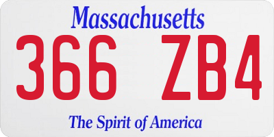 MA license plate 366ZB4