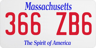 MA license plate 366ZB6