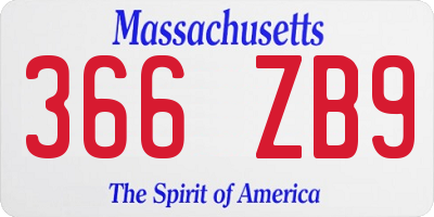 MA license plate 366ZB9