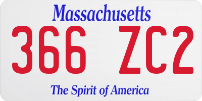 MA license plate 366ZC2