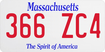 MA license plate 366ZC4