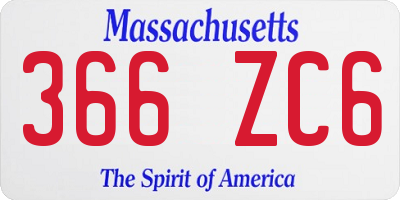 MA license plate 366ZC6