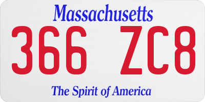MA license plate 366ZC8