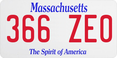 MA license plate 366ZE0