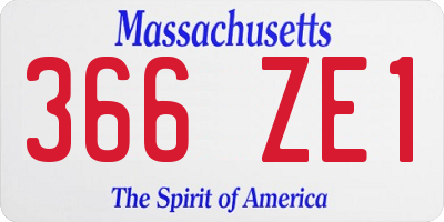 MA license plate 366ZE1