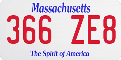 MA license plate 366ZE8