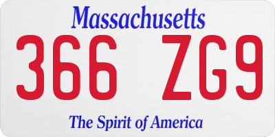 MA license plate 366ZG9
