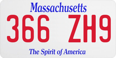 MA license plate 366ZH9