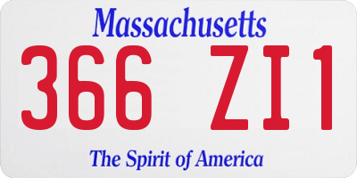 MA license plate 366ZI1