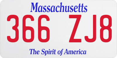 MA license plate 366ZJ8