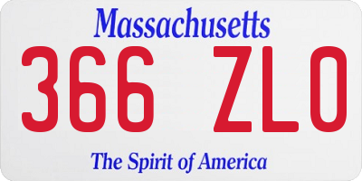 MA license plate 366ZL0