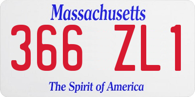 MA license plate 366ZL1