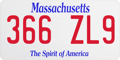 MA license plate 366ZL9