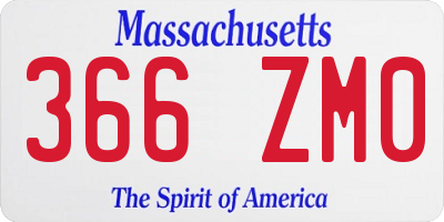 MA license plate 366ZM0