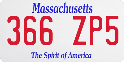 MA license plate 366ZP5