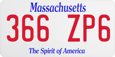 MA license plate 366ZP6