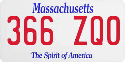 MA license plate 366ZQ0