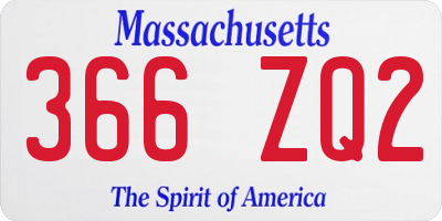 MA license plate 366ZQ2